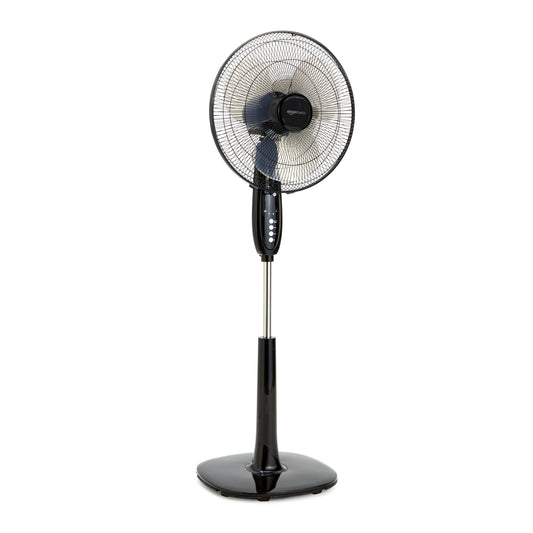 Amazon Basics 16-inch Pedestal Floor Fan Oscillating Remote, 3-Speed, Energy-Efficient, Black - View 1