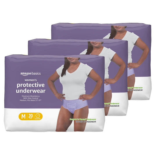 Amazon Basics Women's Protective Underwear - Medium, 60 Count - View 1