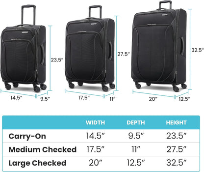 American Tourister 4 KIX 2.0 Expandable Softside Luggage with Spinner Wheels, 24 SPINNER, CLASSIC BLUE - View 10