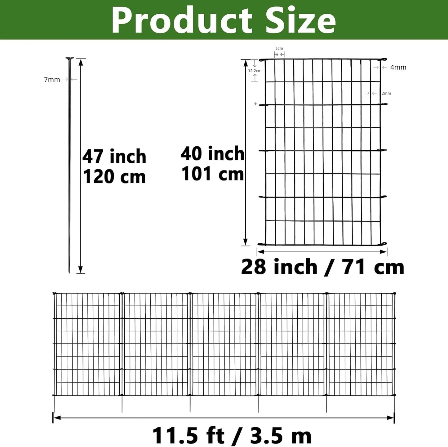 ARIFARO Decorative Garden Fence 5 Panels - View 4