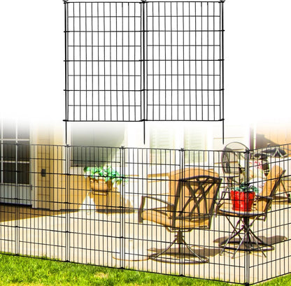 Black Metal Wire ARIFARO Decorative Garden Fence 5 Panels 40in (H) x 11.5ft (L) No dig Animal Barrier Fencing,Pet Fence Rustproof Metal Wire Panel Border for Dog,Rabbits, and Patio, Good Condition condition - View 8