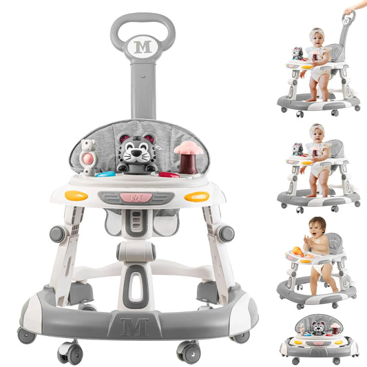 Foldable Baby Walker and Activity Center Grey - View 1