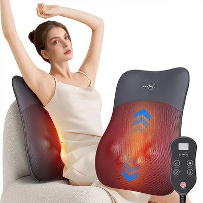 Back-Massager, Rolling Up and Down Back Massager with Heat 4D Kneading & Red Light Therapy for Pain Relief Deep Tissue, Ultrathin Shoulder Massager Gift for Women Mother's Day Father's Day