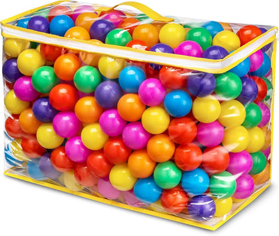 Ball Pit Balls Phthalate Free BPA Free Crush Proof Plastic - 7 Bright Colors in Reusable Play Toys for Kids with Storage Bag 400 Balls, 7 Colors
