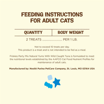 product Purina Friskies Natural Cat Treats, Party Mix Natural Yums With Wild Caught Tuna and added vitamins, minerals and nutrients - 20 oz. Canister, Brand New condition - View 11