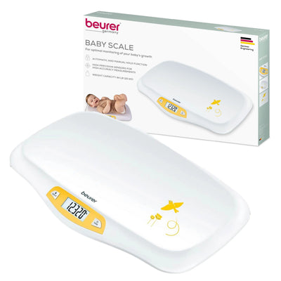 Beurer BY80 Digital Baby Scale, Infant Scale for Weighing in Pounds, Ounces, or Kilograms up to 44 lbs, Newborn Baby Scale with Hold Function, Pet Scale for Cats and Dogs