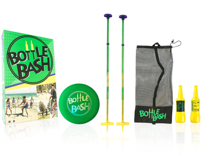 Bottle Bash Outdoor Flying Disc Game Set – Frisbee Toss Backyard and Beach Game for Family, Adult & Kids - Beersbee & Polish Horseshoes