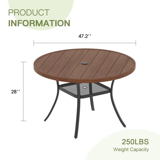 Calva Round 47.2'' Outdoor Dining Table - View 1