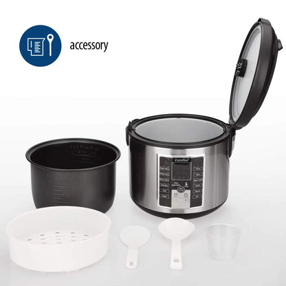 Black/Silver Mixed COMFEE' Rice Cooker, Slow Cooker, Steamer, Stewpot, Sauté All in One (12 Digital Cooking Programs) Multi Cooker (5.2Qt ) Large Capacity. 24 Hours Preset & Instant Keep Warm, Black/Silver (MB-M25), As Is condition - View 10