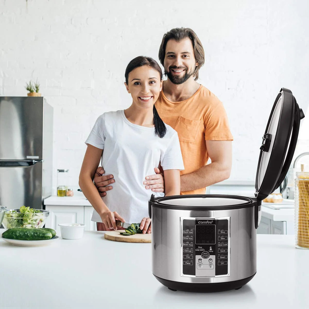 Black/Silver Mixed COMFEE' Rice Cooker, Slow Cooker, Steamer, Stewpot, Sauté All in One (12 Digital Cooking Programs) Multi Cooker (5.2Qt ) Large Capacity. 24 Hours Preset & Instant Keep Warm, Black/Silver (MB-M25), As Is condition - View 11