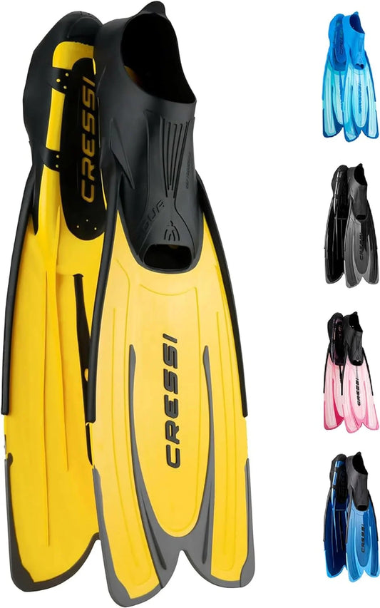 Cressi Adult Snorkeling Fins with Self-Adjustable Comfortable Full Foot Pocket - View 1