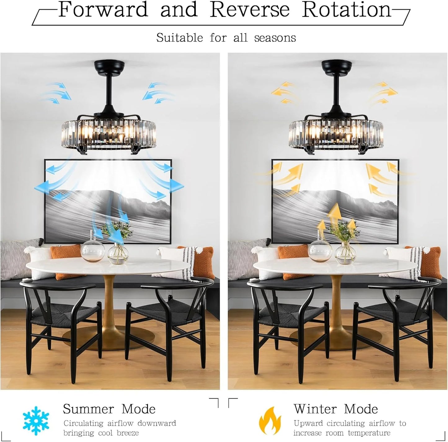 Crystal Ceiling Fan with Light Remote - View 9