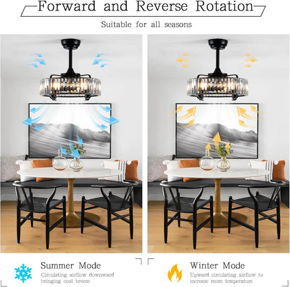 Crystal Ceiling Fan with Light Remote - View 9