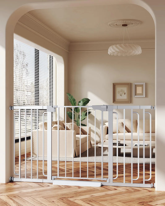 Cumbor 29.7-57" Extra Wide Baby Gate for Stairs - Silver - View 1