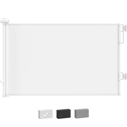 Cumbor 55" Wide Retractable Baby Gates for Stairs, White - View 1