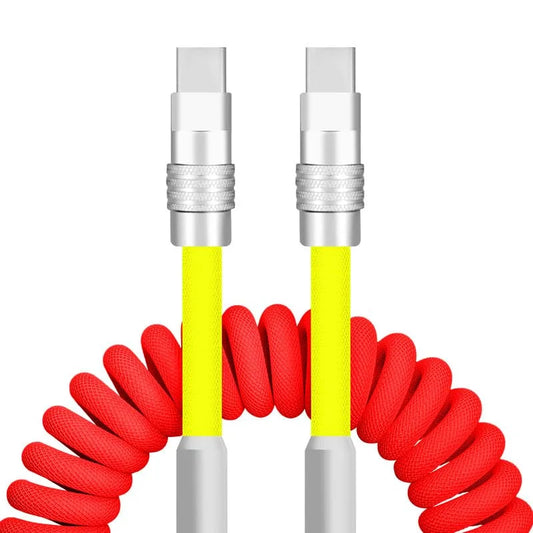 Curly Chubby New Spring Charge Cable - Red+Yellow - View 1