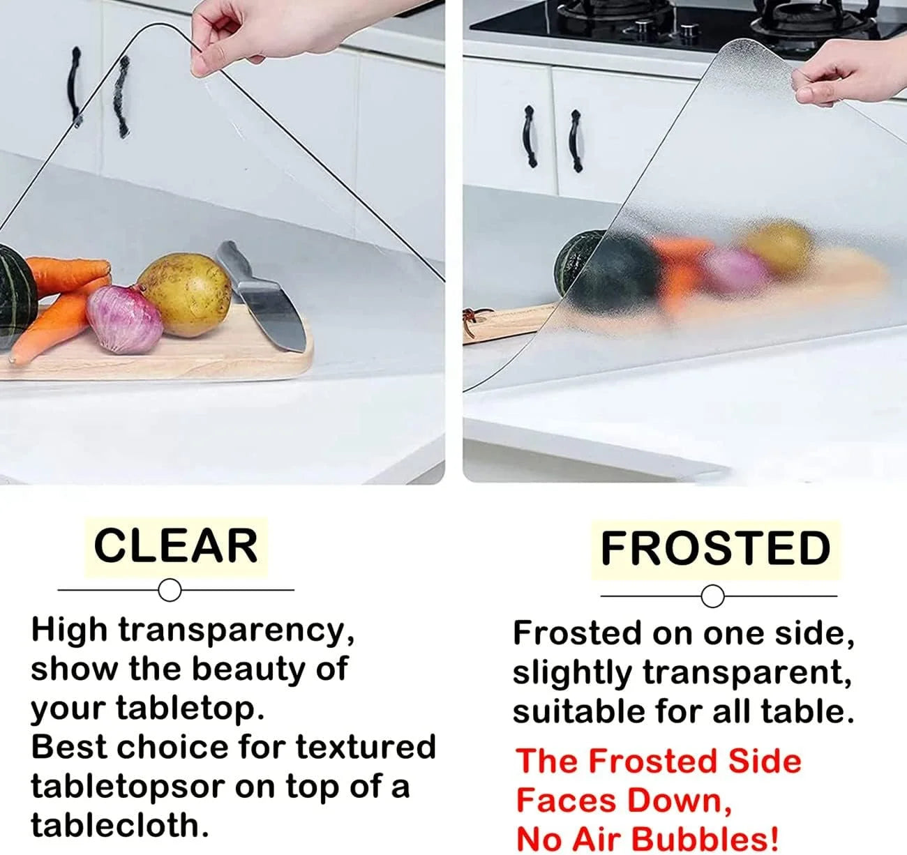 Frosted PVC Custom 1.5mm Thick Frosted Table Cover Protector 42 x 88 Inch Waterproof PVC Protective Table Pad Transparent Mat for Coffee Table, Dining Room Table, Office Desk, End Table/Night Stand 42" x 88" Frosted 1.5mm, Good Condition condition - View 8