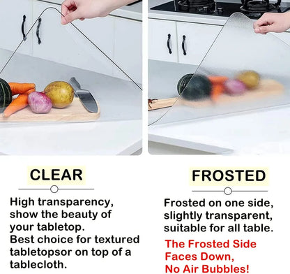 Frosted PVC Custom 1.5mm Thick Frosted Table Cover Protector 42 x 88 Inch Waterproof PVC Protective Table Pad Transparent Mat for Coffee Table, Dining Room Table, Office Desk, End Table/Night Stand 42" x 88" Frosted 1.5mm, Good Condition condition - View 8