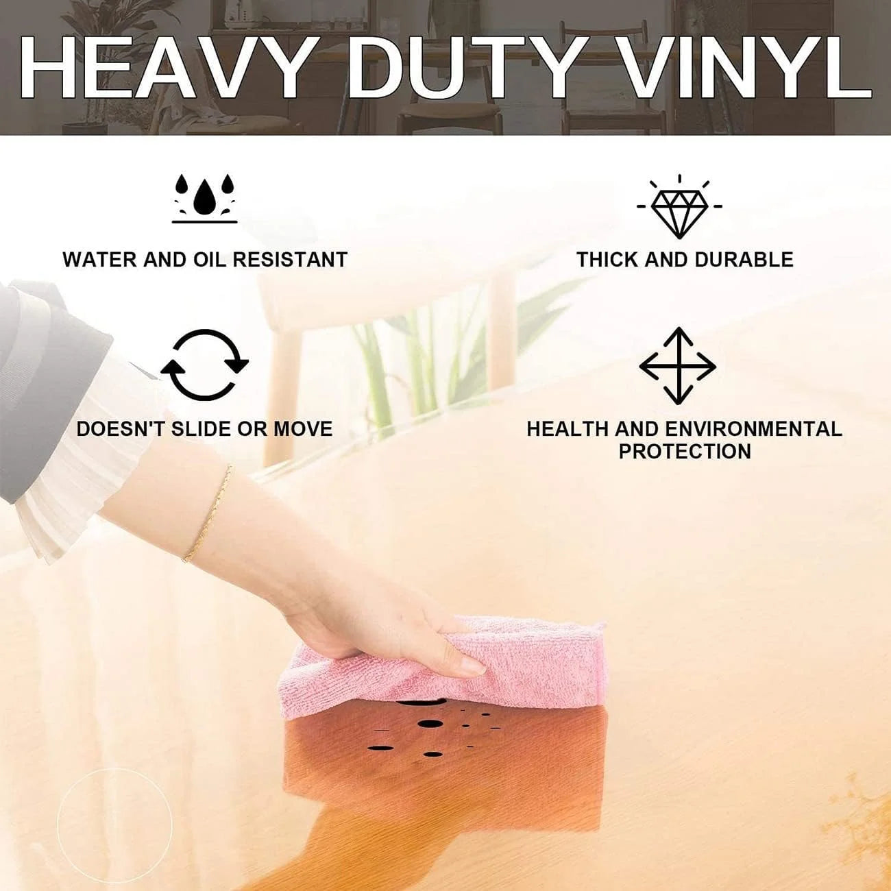Frosted PVC Custom 1.5mm Thick Frosted Table Cover Protector 42 x 88 Inch Waterproof PVC Protective Table Pad Transparent Mat for Coffee Table, Dining Room Table, Office Desk, End Table/Night Stand 42" x 88" Frosted 1.5mm, Good Condition condition - View 9