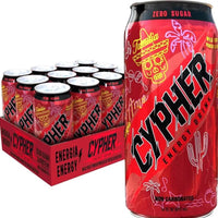Cypher Wild Fruit Punch Zero Sugar Energy Drink - 3g Whey Protein, 0g Sugar, 260 mg Caffeine, Non-Carbonated, High-Performance, Sugar-Free Drink for Sustained Energy and Focus - 12-Pack, 16 oz Cans (BB 7/23/2025)