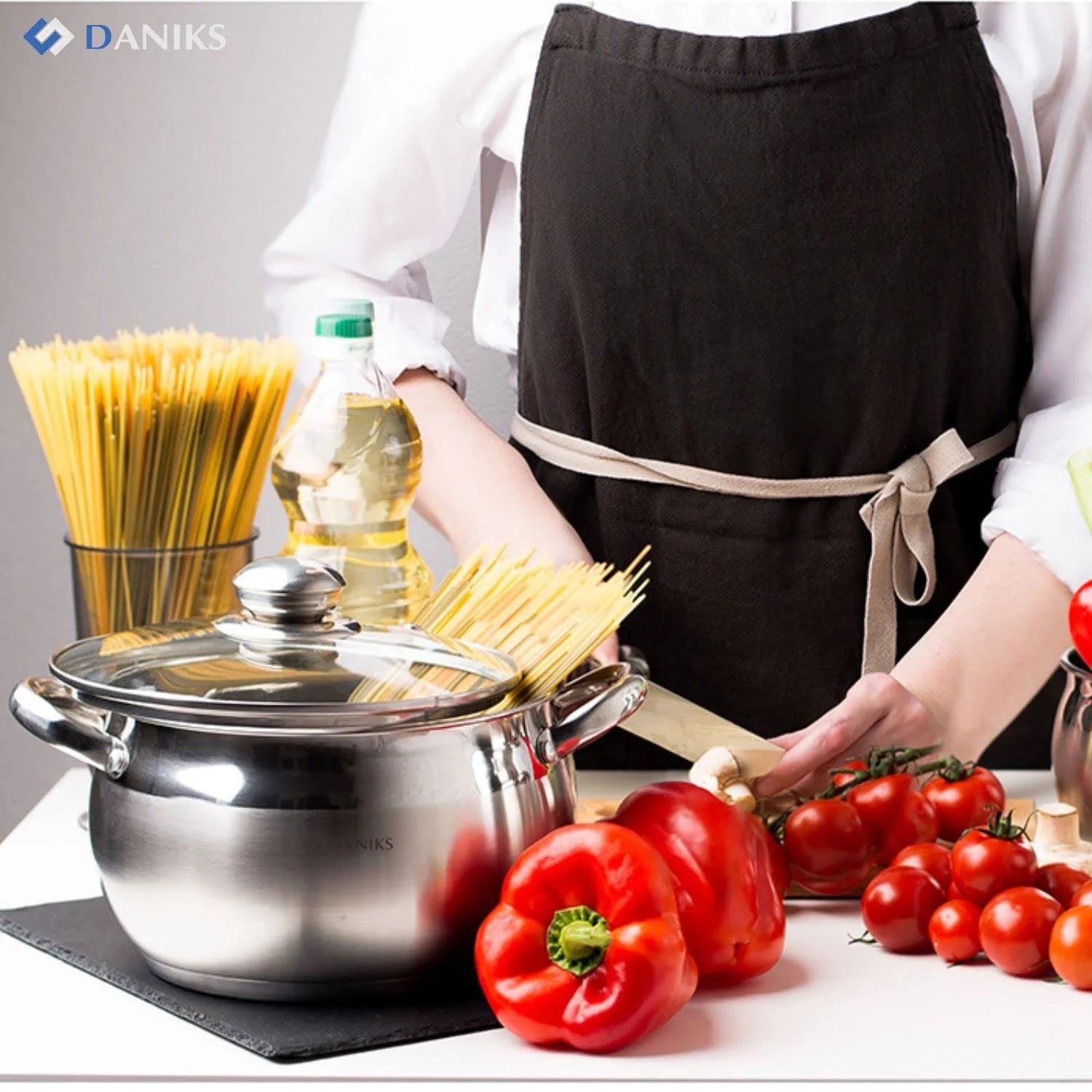 Daniks Classic Stainless Steel Kitchen Induction Pot Cookware Set - View 11