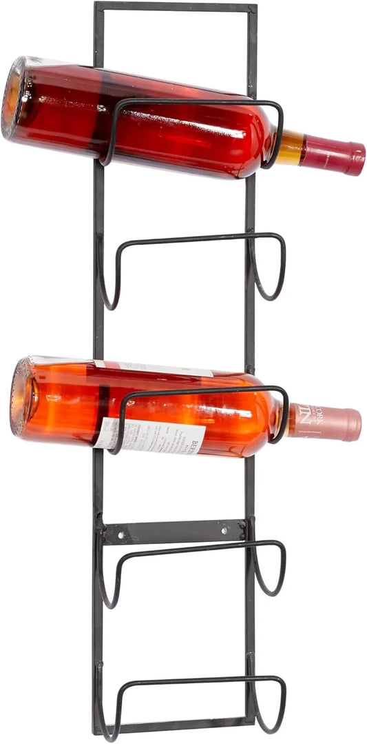 Deco 79 Metal 5 Bottle Wall Wine Rack, Black - View 1