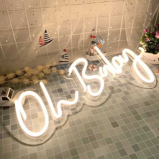 DIVATLA Oh Baby Neon Sign for Baby Shower Decorations - View 1