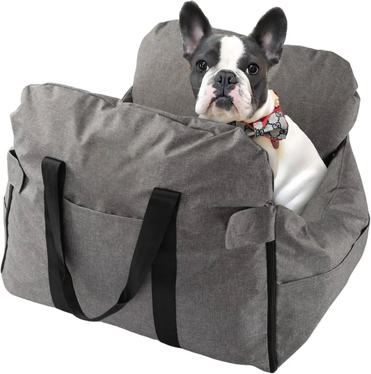 Water Repellent Dog Car Seat & Travel Bed - Gray - View 1