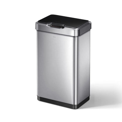 Brushed Stainless Steel Stainless Steel EKO Mirage-T 50 Liter / 13.2 Gallon Touchless Rectangular Motion Sensor Trash Can, Brushed Stainless Steel Finish, Good Condition condition - View 1