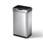 EKO Mirage-T 50 Liter / 13.2 Gallon Touchless Rectangular Motion Sensor Trash Can, Brushed Stainless Steel Finish