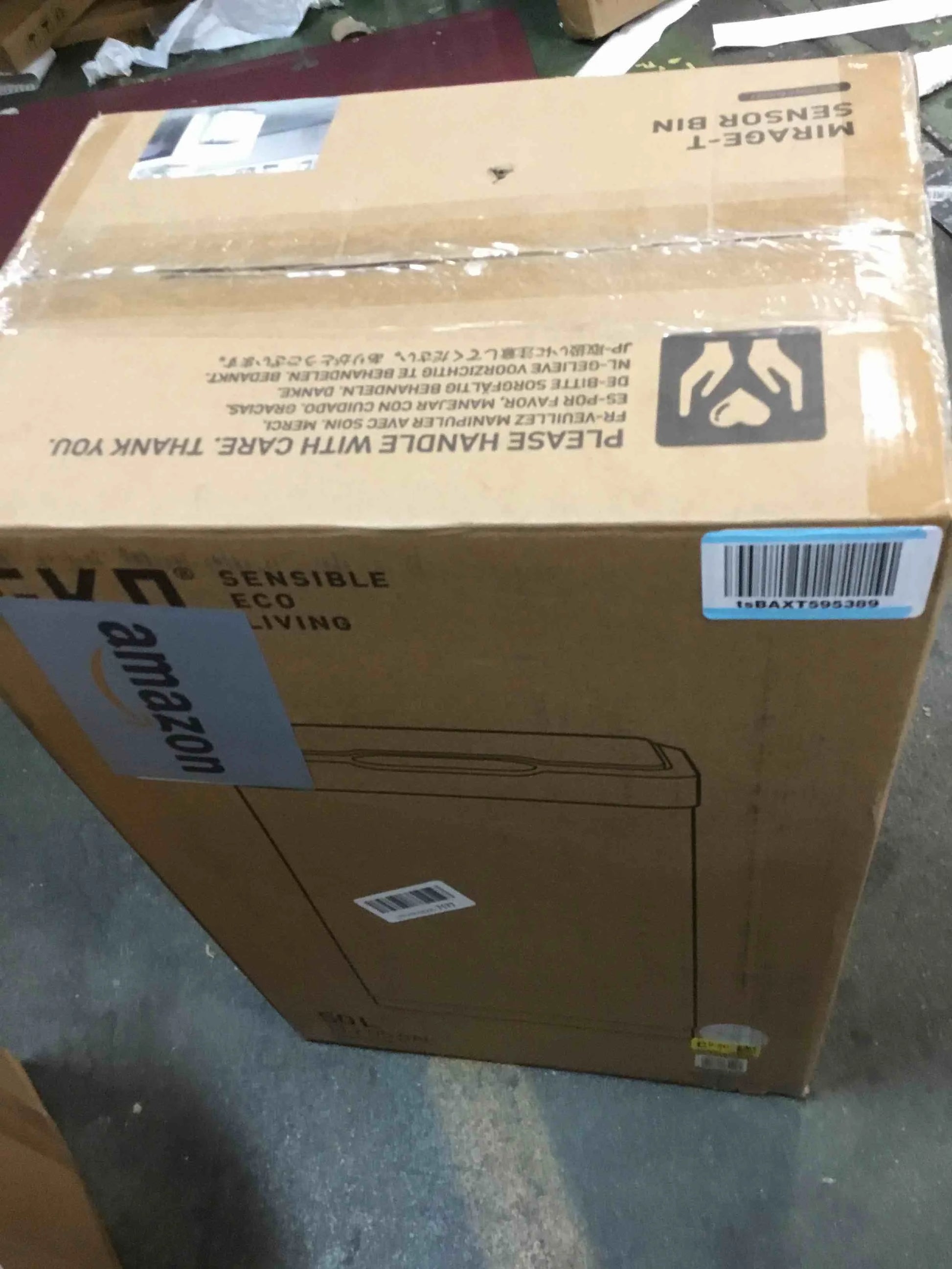 Brushed Stainless Steel Stainless Steel EKO Mirage-T 50 Liter / 13.2 Gallon Touchless Rectangular Motion Sensor Trash Can, Brushed Stainless Steel Finish, Good Condition condition - View 3