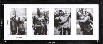 Black Wood eletecpro 8x20 Collage Picture Frame with 1 Mat Display 4Pcs 4x6 Photos or 1Pc 8x20 Picture without Mat, Picture Frames Collage Wall Decor Home Decor for Wall, Black, Brand New condition - View 5