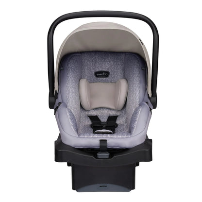 River Stone Plastic, Fabric Evenflo LiteMax 35 Infant Car Seat (River Stone), Lightweight, Extended Use, Belt Lock-Off, Ergonomic Handle, Good Condition condition - View 1