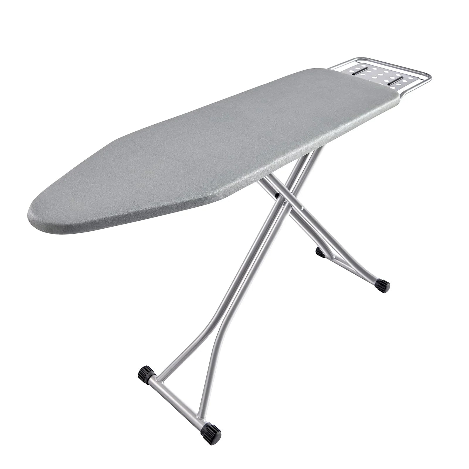 Silver Gray Metal Frame Foldable Ironing Board with Heat Resistant Cover, Steam Iron Rest and Non-Slip Legs - Sturdy Metal Frame (13 x 34 x 53 Inches) (Silver Gray), Brand New condition - View 1