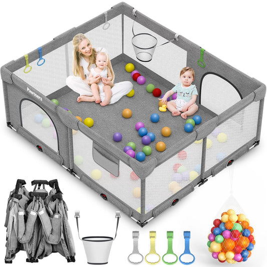 Foldable Playpen for Babies and Toddlers: Large Kids Playpen - View 1