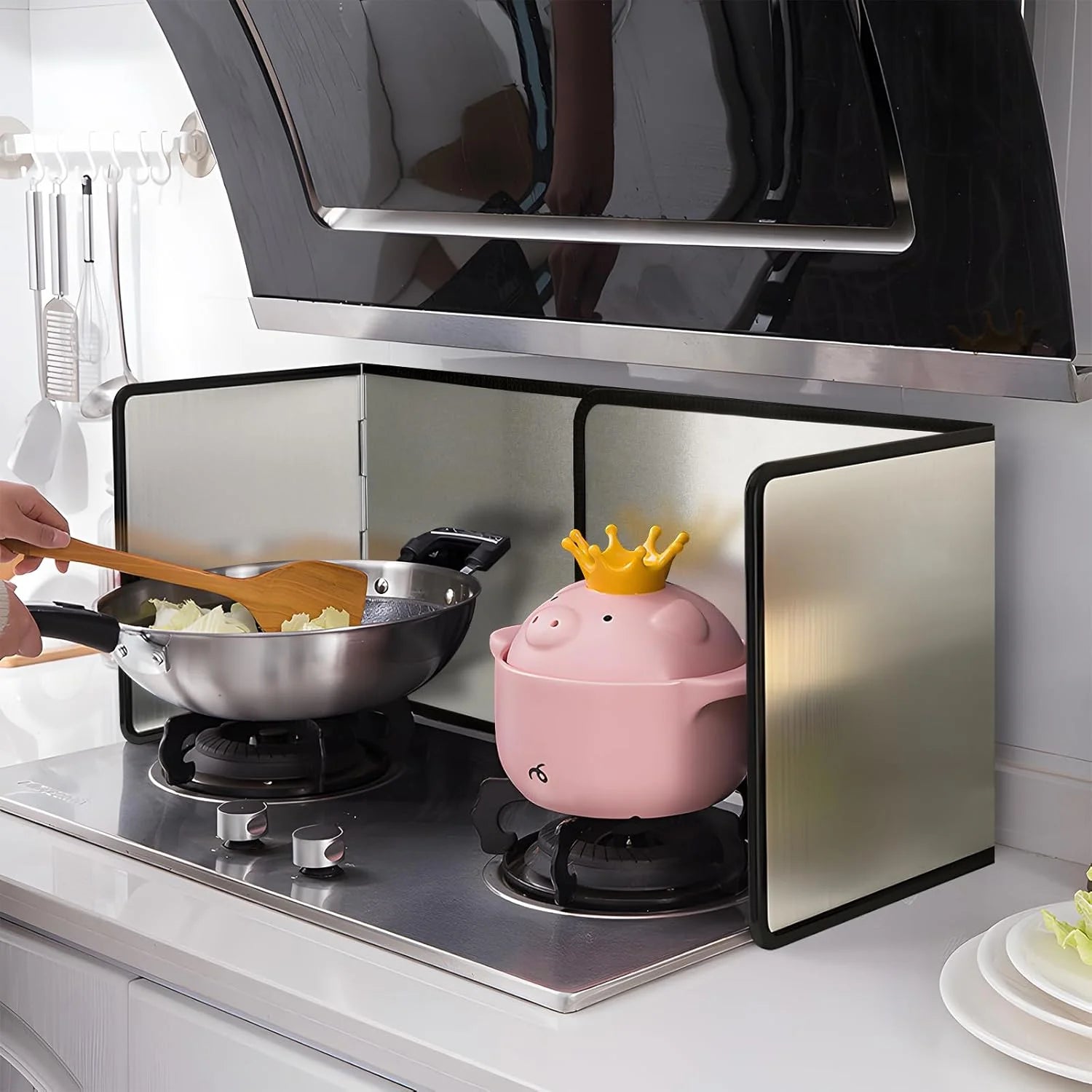 product Foldable Stove Splatter Guard Grease Shield Nonstick Oil Stove Splash Guard Cooking Splatter Screen Kitchen Backsplash Protector For Stove Top Wall Gas Range Frying Pan Camping… (Height 40cm), Good Condition condition - View 8