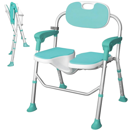 Folding Shower Chair with Arms and Back - View 1