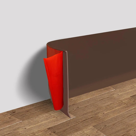 FONUNO Vinyl Wall Base Baseboard Molding Trim 4" Flexible Self Adhesive Rubber Wall Base Moulding Trim Peel and Stick Design, 4 Inch x 100 Feet, Brown - View 1