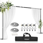 FUDESY Backdrop Stand Heavy Duty, 10x10ft Adjustable Photo Background Pipe and Drape Backdrop Stand Kit with Metal Base for Photography Parties Birthday Video Studio