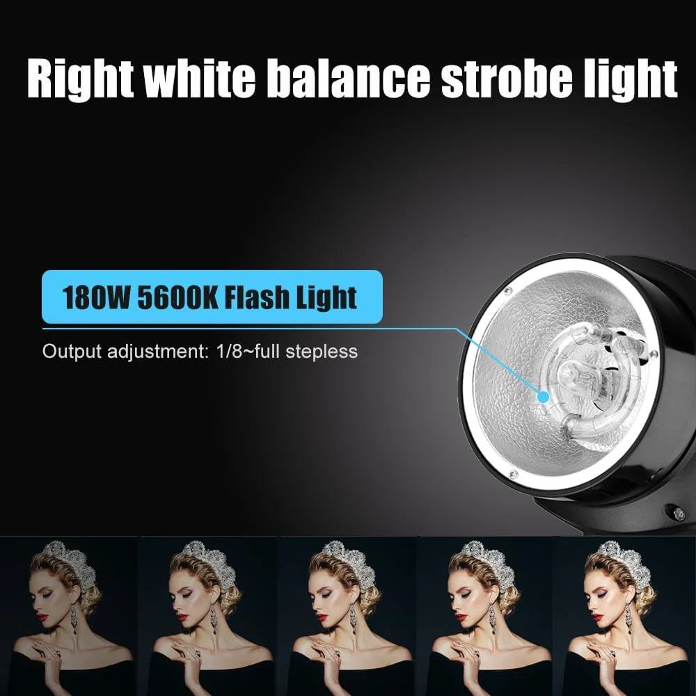 product Godox Professional Studio Flash Kit for Photography, Strobe Lights Softbox Lighting Kit, 2x180W 5600K Compact Monolights with Flash Trigger, Softbox, Light Stands, Good Condition condition - View 5
