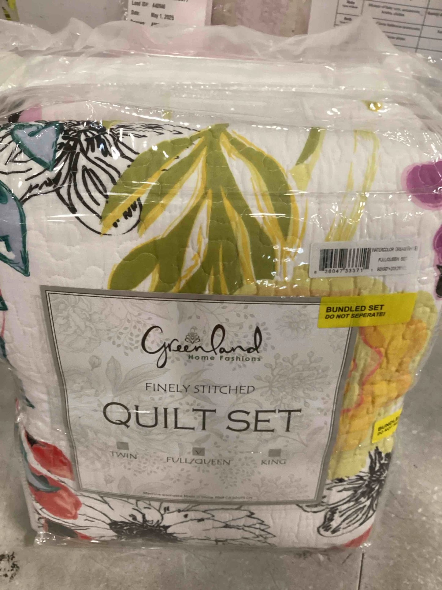 Greenland Home Fashions 3pc Full/Queen Watercolor Dream Quilt & Sham Set - View 2