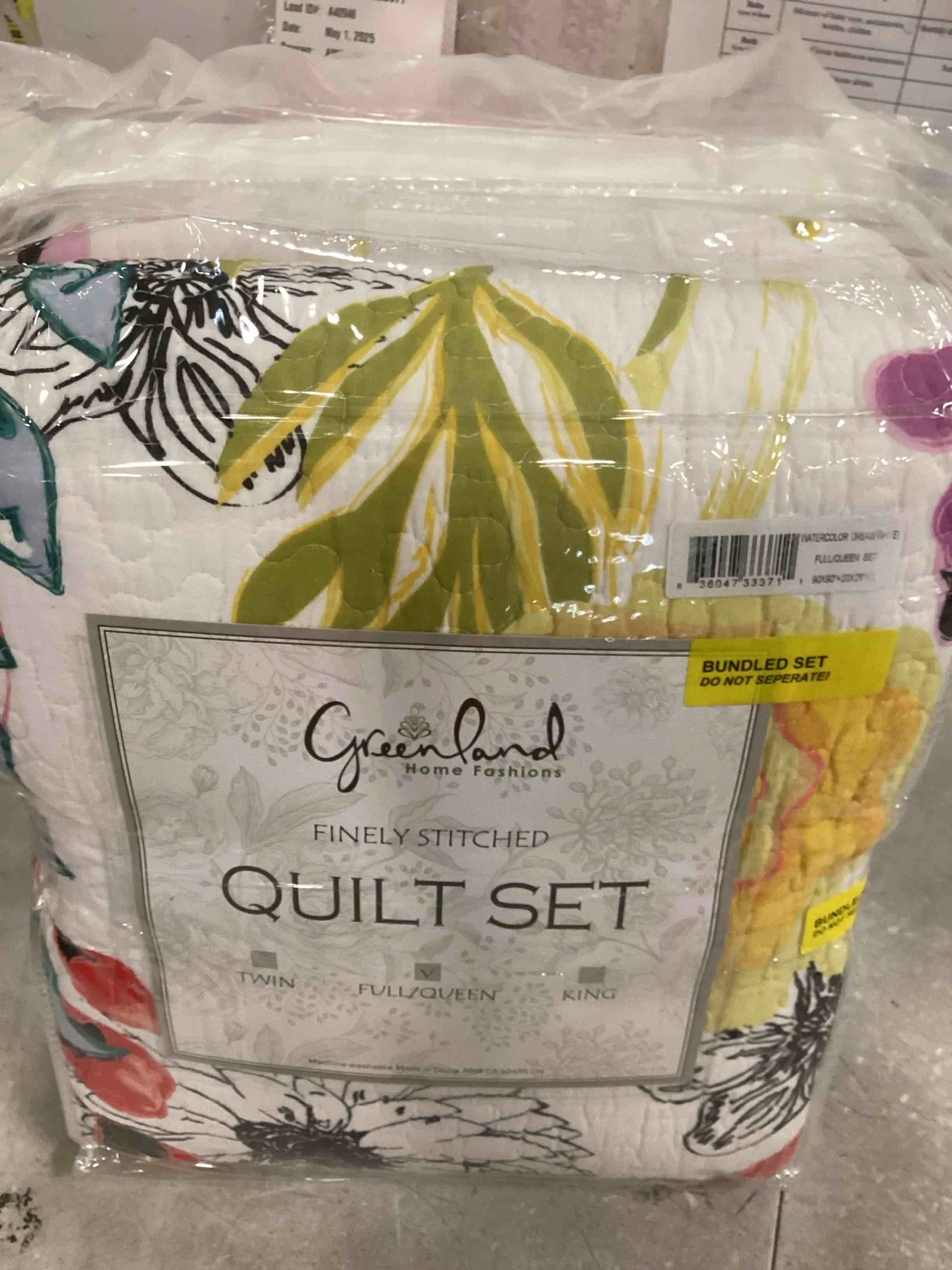 Greenland Home Fashions 3pc Full/Queen Watercolor Dream Quilt & Sham Set - View 2
