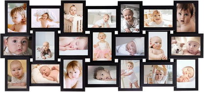 Black Mixed materials HELLO LAURA Picture Frames Collage Wall Decor - 21 Picture Collage Frames for 4x6 Photos Display Wall Hanging Gallery Frame Set Photo Collage Frame for Home Living Room - Black, Brand New condition - View 1