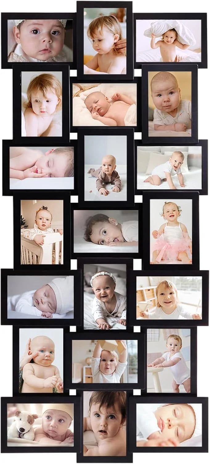 Black Mixed materials HELLO LAURA Picture Frames Collage Wall Decor - 21 Picture Collage Frames for 4x6 Photos Display Wall Hanging Gallery Frame Set Photo Collage Frame for Home Living Room - Black, Brand New condition - View 4