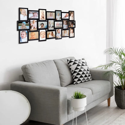 HELLO LAURA Picture Frames Collage Wall Decor - 21 Picture Collage Frames - Black - View 5