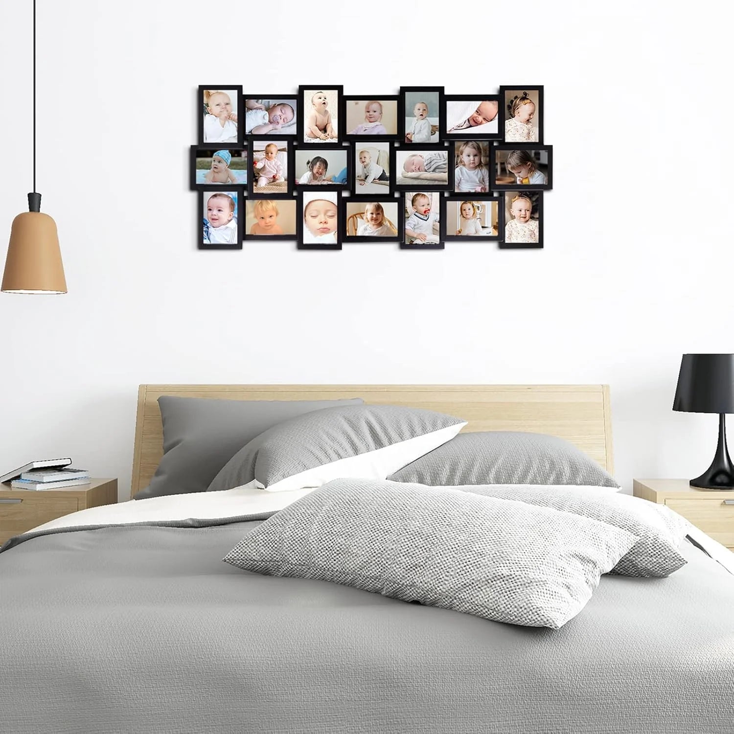 Black Mixed materials HELLO LAURA Picture Frames Collage Wall Decor - 21 Picture Collage Frames for 4x6 Photos Display Wall Hanging Gallery Frame Set Photo Collage Frame for Home Living Room - Black, Brand New condition - View 6