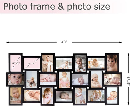 HELLO LAURA Picture Frames Collage Wall Decor - 21 Picture Collage Frames - Black - View 8