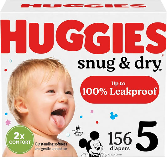 Huggies Size 5 Diapers, Snug & Dry Baby Diapers, 156 Count - View 1