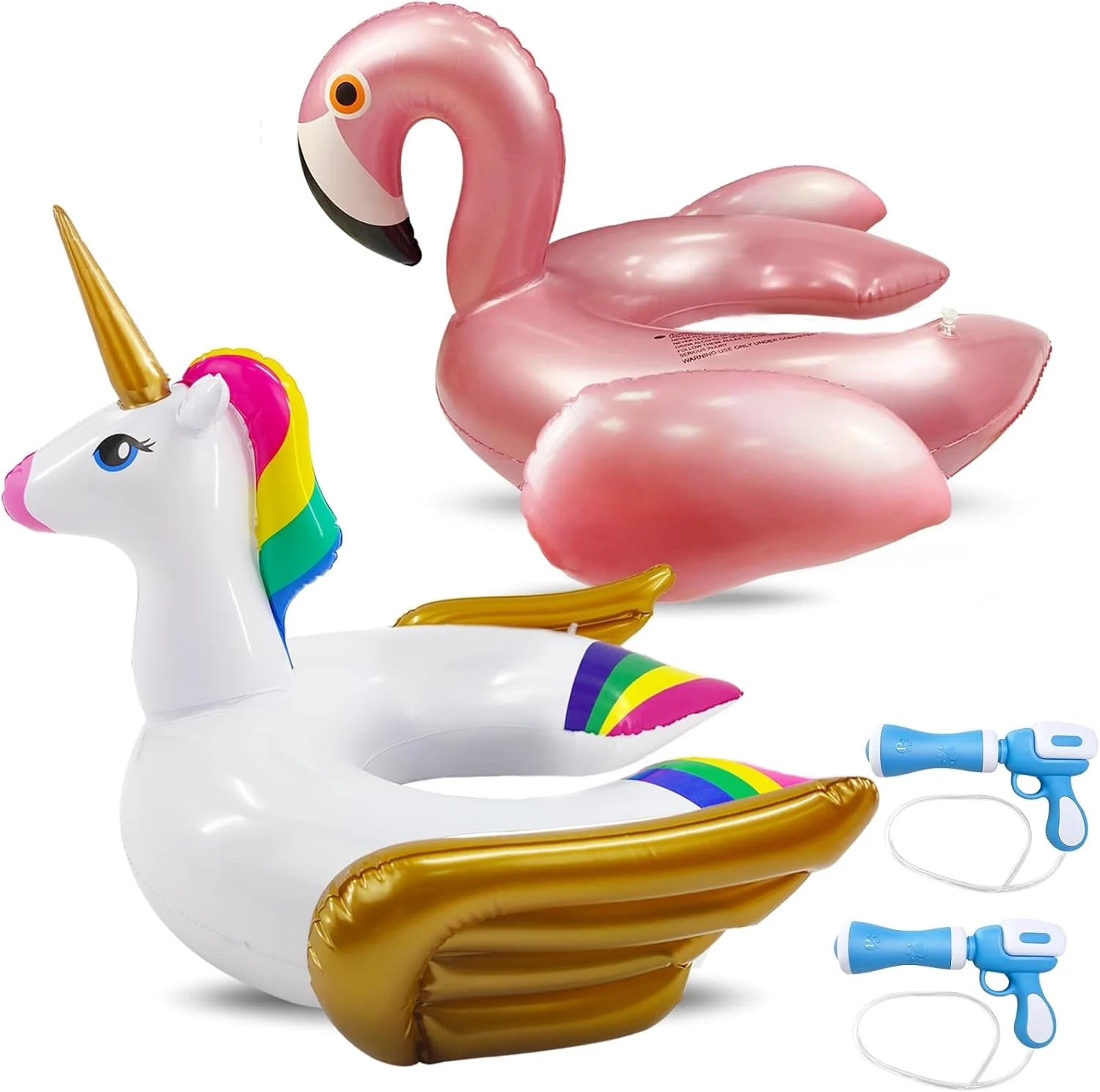 product iGeeKid 2 Pack Pool Float for Kids Unicorn Flamingo Swim Floats for Toddlers Age 3-8 Years Pool Toys for Kids Inflatable Floaties Battle Games Swimming Ring Ride On for Girl Boy Summer Beach Supplies, As Is condition - View 8