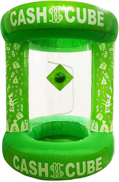 Inflatable Cash Cube Booth Inflatable Cube Cash Grab Machine Inflatable Three-Dimensional Money Grab Booth Machine Fast Inflatable Cash Grab Game Activity(Without air Blower) (Green)